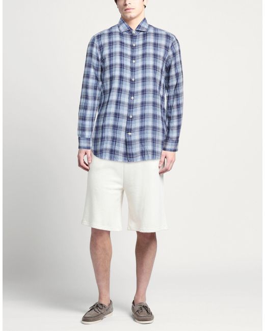 Savile Row Blue Light Shirt Linen for men