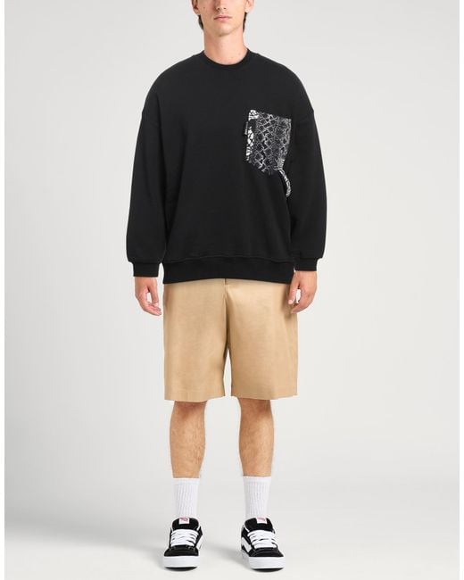 Just Cavalli Black Sweatshirt Cotton, Elastane for men