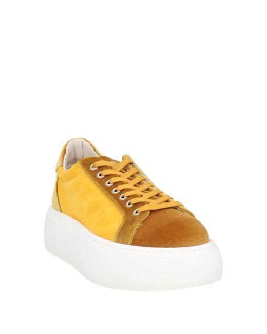 Barracuda Yellow Sneakers Textile Fibers, Leather