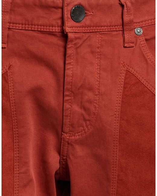 Jeckerson Red Pants Cotton, Elastane for men