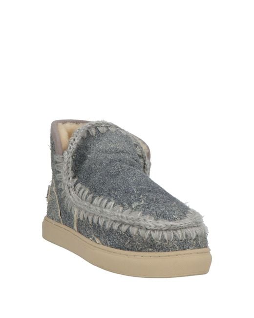 Mou Gray Ankle Boots Textile Fibers, Sheepskin, Wool