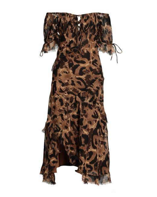 TOPSHOP Brown Midi Dress