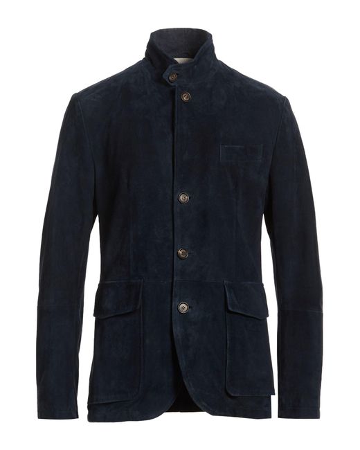Eleventy Blue Midnight Jacket Lambskin for men