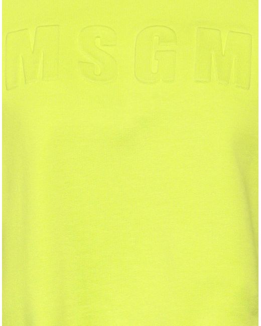 MSGM Yellow Lime Sweatshirt Cotton