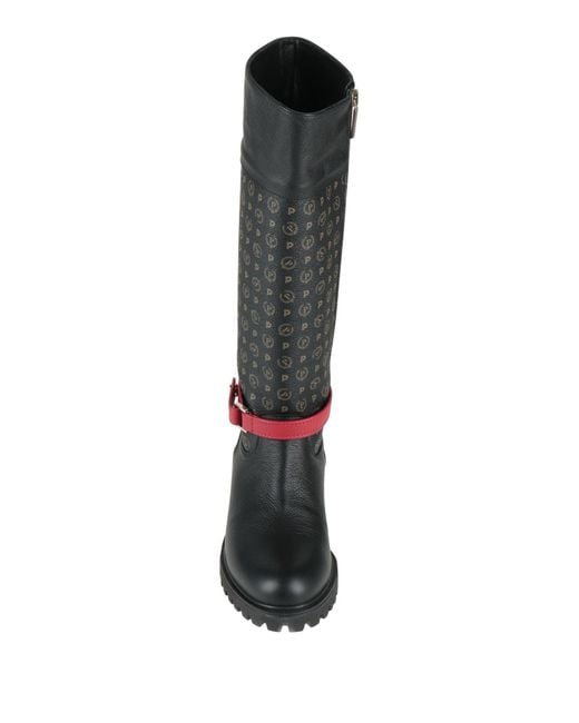 Pollini Black Heritage Boot Leather