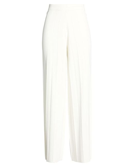 Max Mara White Pants Viscose, Polyamide