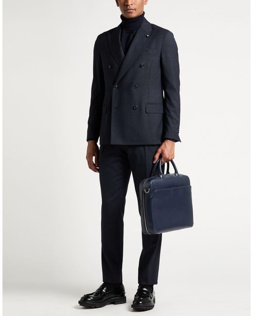 Lardini Blue Midnight Suit Wool, Polyester, Elastane for men