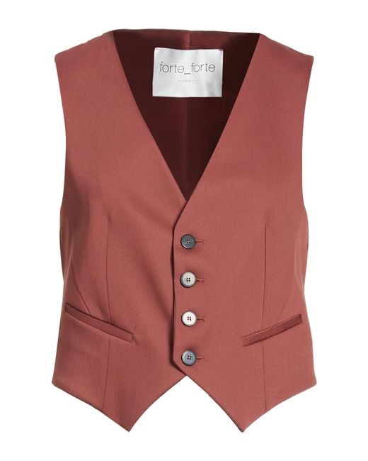 Forte_forte Pink Tailored Vest Viscose, Virgin Wool, Elastane