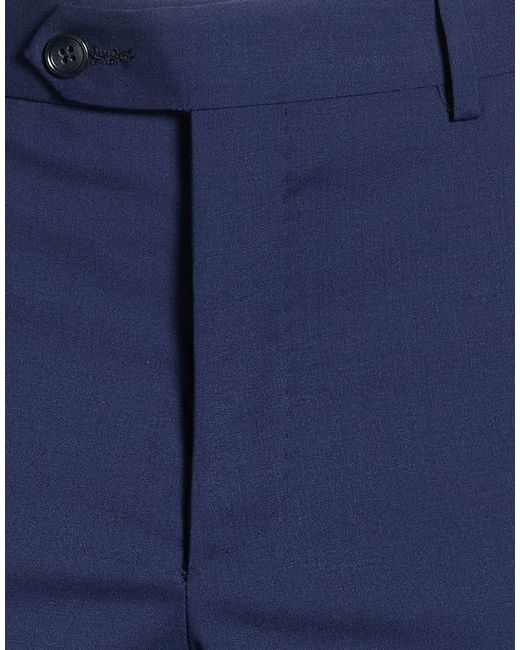 Paoloni Blue Pants Wool, Elastane for men