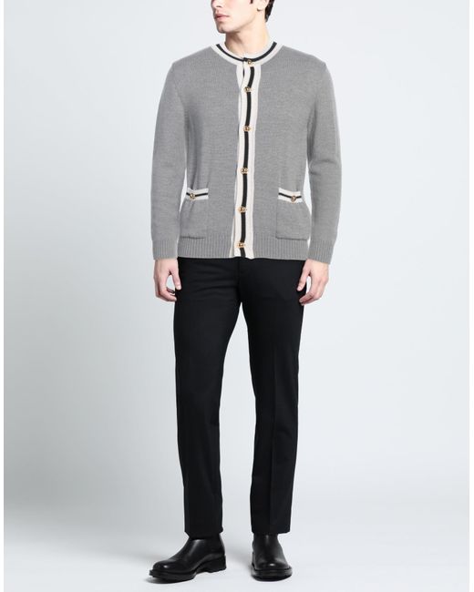 Ernest W. Baker Gray Light Cardigan Virgin Wool for men
