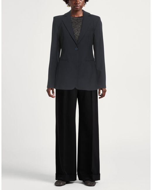 Semicouture Black Blazer Polyester, Virgin Wool, Elastane