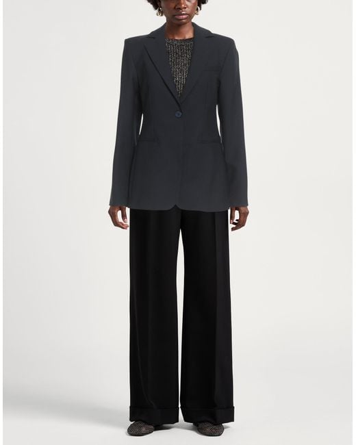 Semicouture Black Blazer Polyester, Virgin Wool, Elastane