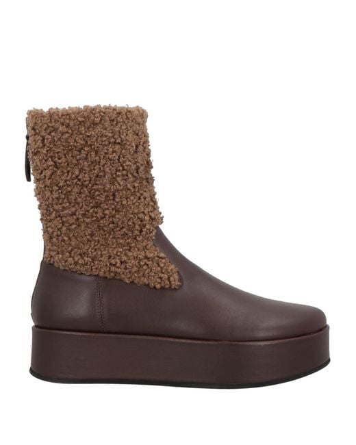 HABILLÈ Brown Dark Ankle Boots Textile Fibers