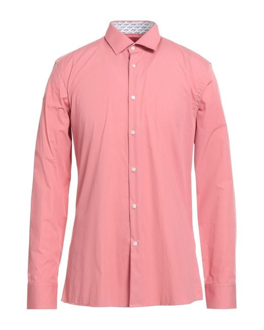 HUGO Pink Shirt Cotton for men
