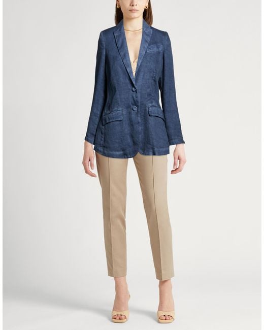 120% Lino Blue Blazer