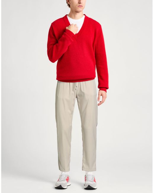 Alpha Studio Natural Cream Pants Polyester, Viscose, Elastane for men
