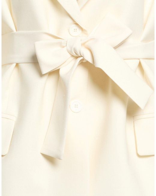 Semicouture Natural Blazer Polyester, Virgin Wool, Elastane