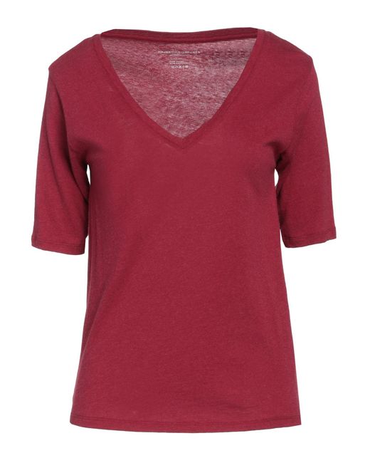 Majestic Filatures Red Garnet T-Shirt Cotton, Cashmere