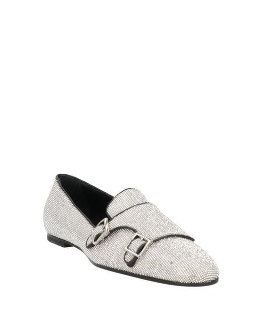 Santoni White Loafers