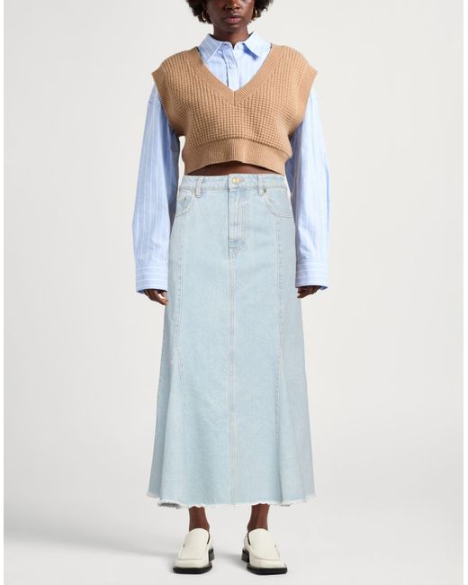Ganni Blue Denim Skirt Organic Cotton