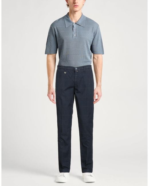 Barbati Blue Pants Cotton, Polyester, Elastane for men