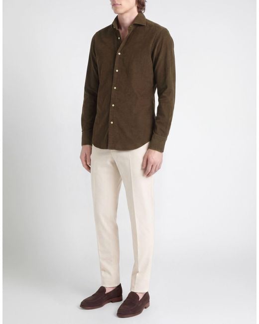 Camicia di Finamore 1925 in Brown da Uomo