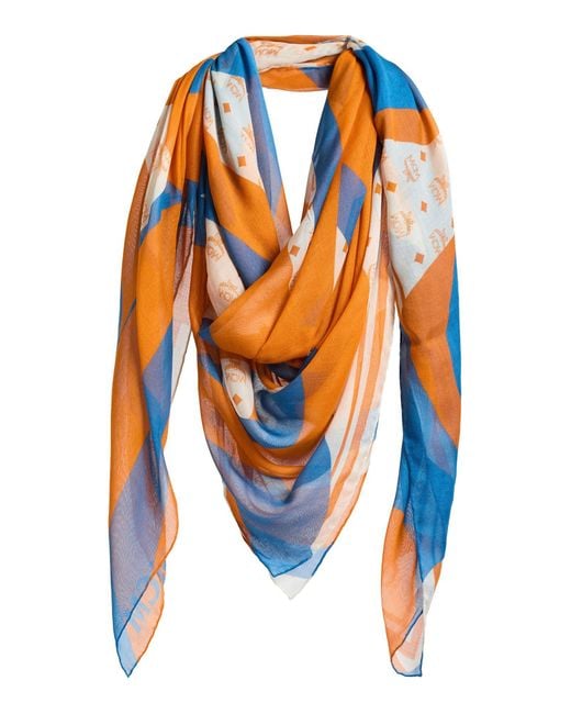 MCM Blue Scarf Modal, Silk