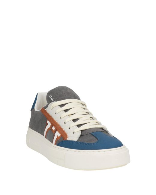 Ferragamo Blue Sneakers Calfskin for men