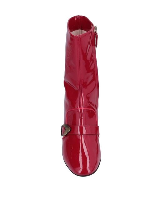 Pollini Red Ankle Boots