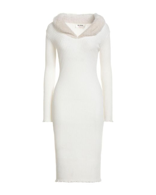 Blugirl Blumarine White Midi Dress Viscose, Polyester, Polyamide