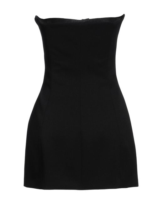 The Attico Black Mini Dress Virgin Wool, Elastane, Polyester