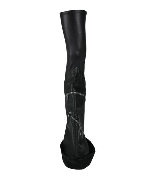 Rick Owens Black Boot Leather
