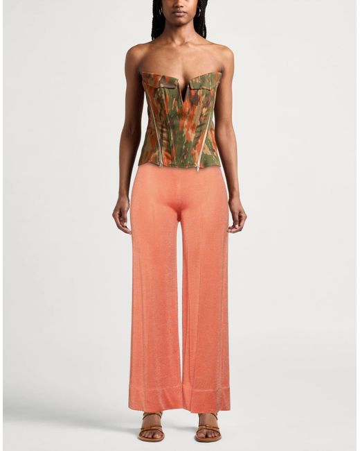 Circus Hotel Orange Pants Viscose, Polyester, Polyamide