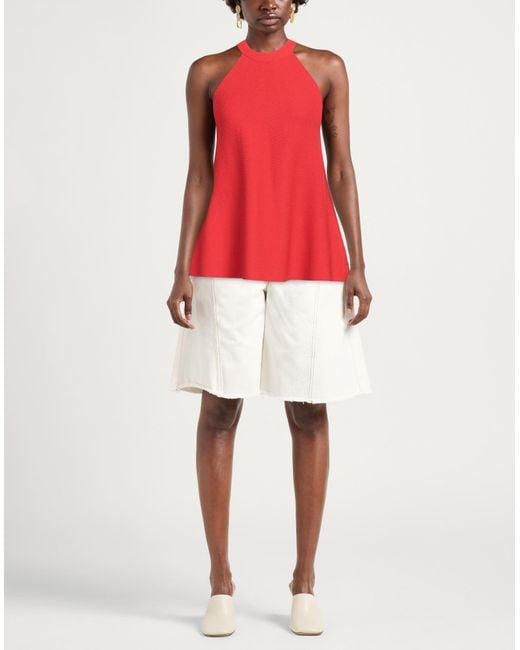 Semicouture Red Top Viscose, Polyamide
