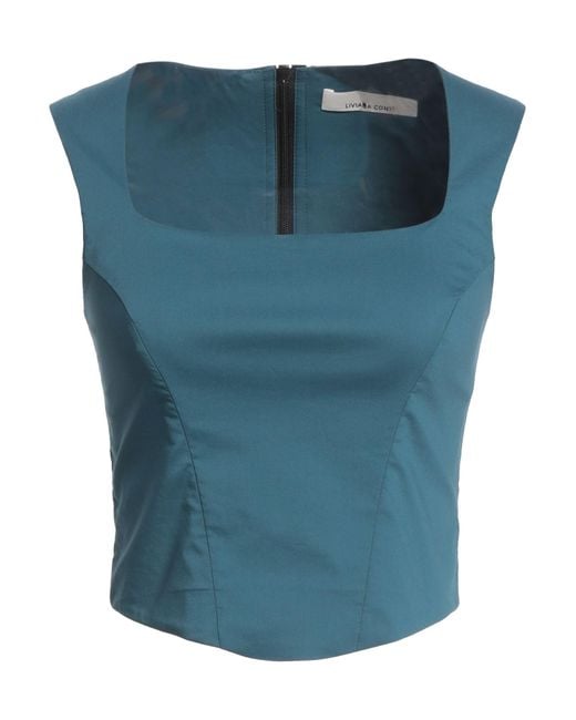 Liviana Conti Blue Top Cotton, Polyamide, Elastane