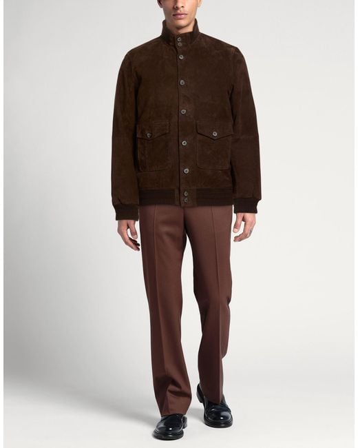 THE JACK AND JACKIE LEATHERS Brown Jacket Leather for men