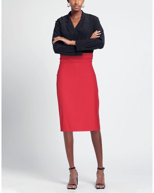 Blumarine Red Midi Skirt