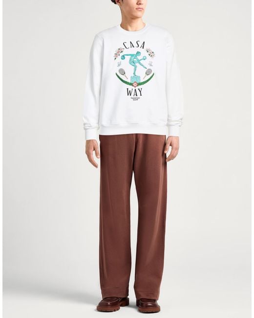Casablanca White Sweatshirt Organic Cotton for men