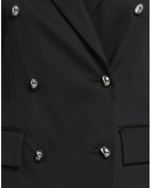 Dondup Black Blazer Modal, Cotton, Elastane