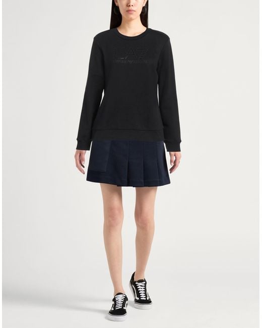 EA7 Black Sweatshirt Cotton, Polyester, Elastane