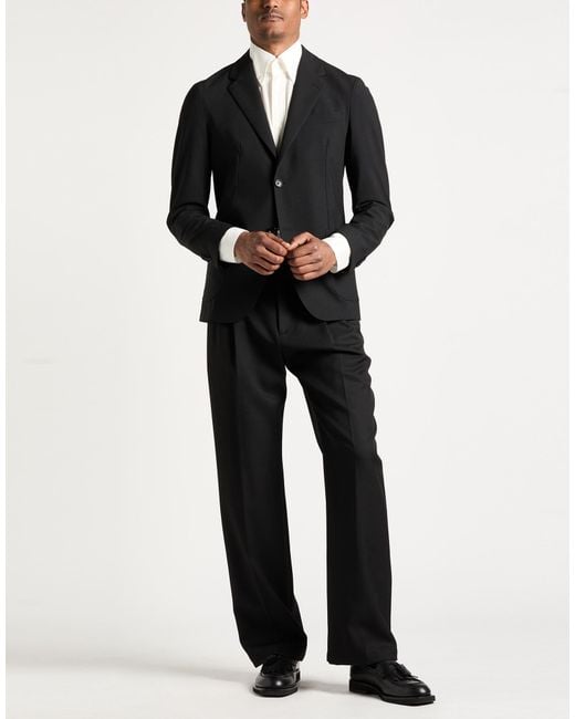 Lardini Black Blazer Polyester, Wool, Elastane for men