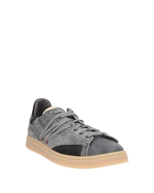 HIDNANDER Gray Charcoal Sneakers Leather for men