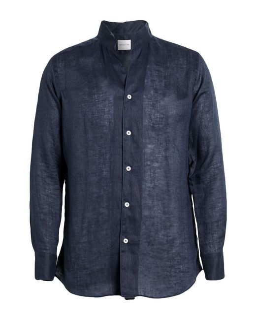 Bagutta Blue Midnight Shirt Linen for men