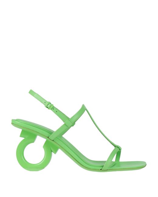 Ferragamo Green Sandals Lambskin