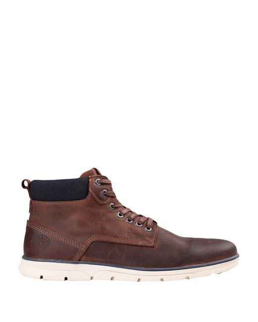 Jack & Jones Brown Dark Ankle Boots Cow Leather for men