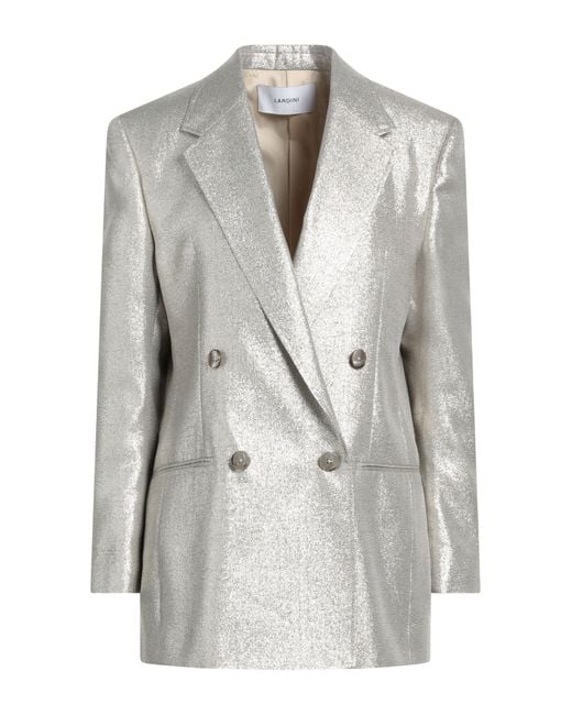Lardini Gray Blazer Polyester, Viscose, Polyamide