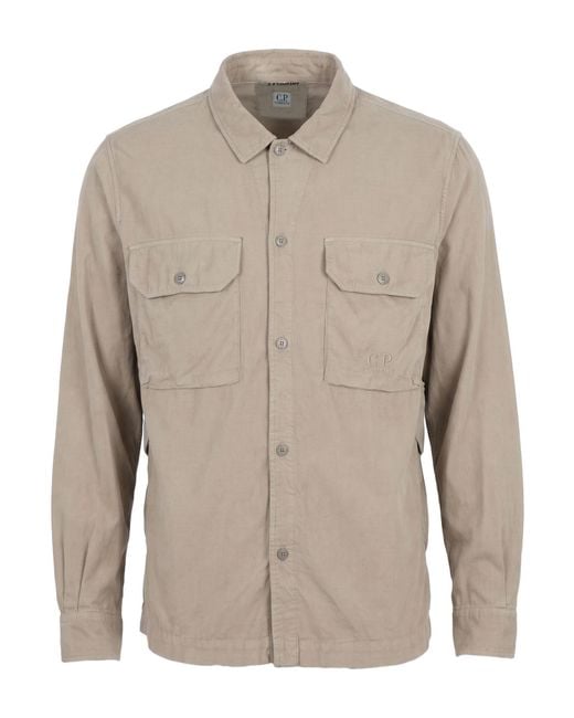 C P Company Natural Taupe Shirt Cotton for men