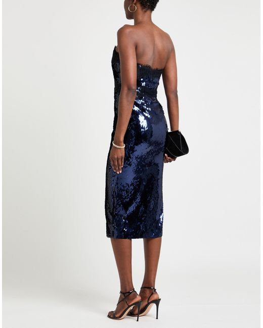 Robe midi retroféte en coloris Blue