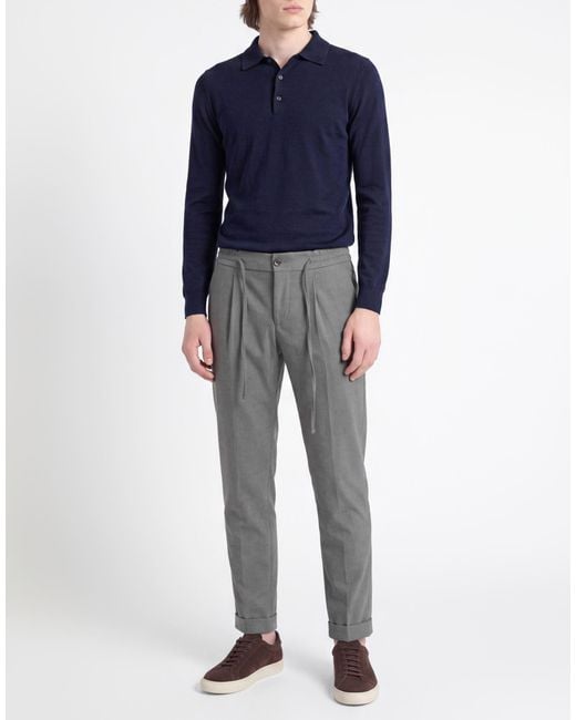Michael Coal Gray Pants Polyester, Viscose, Elastane for men