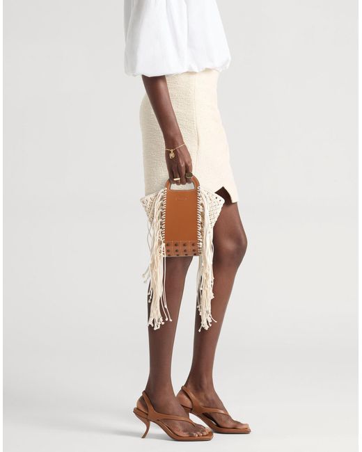 Tod's White Camel Handbag Leather